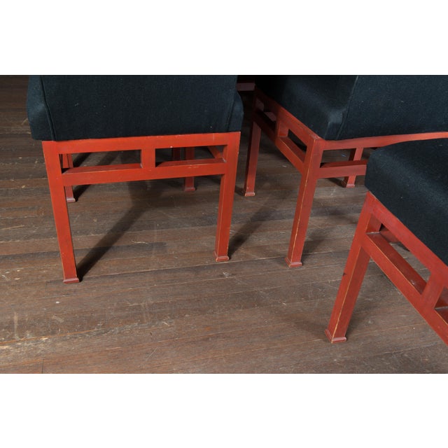 Set of Twelve Art Moderne Red Dining Chairs, 1940s For Sale - Image 11 of 13