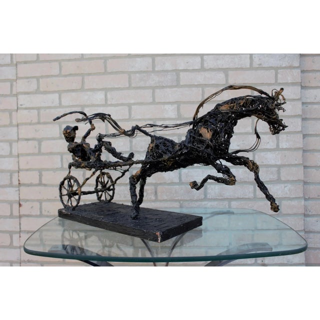 Vintage Paco Valle Horse and Rider Wireframe Brutalist Sculpture For Sale - Image 4 of 10