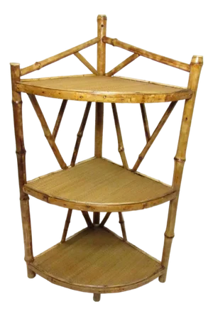 Antique English Bamboo Corner Shelf or Stand