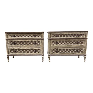 RH Louis XVI Treillage Oversized Nightstands - a Pair For Sale