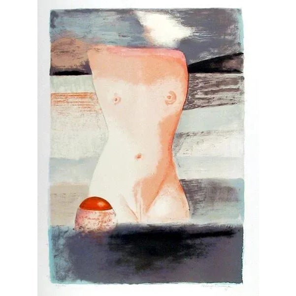 Nude in the Water, George R. Dworzan Lithograph, Signed and Numbered in Pencil For Sale