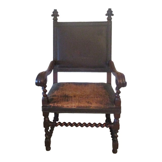 Mid 19th Century Bobbin Turned Walnut Armchair For Sale
