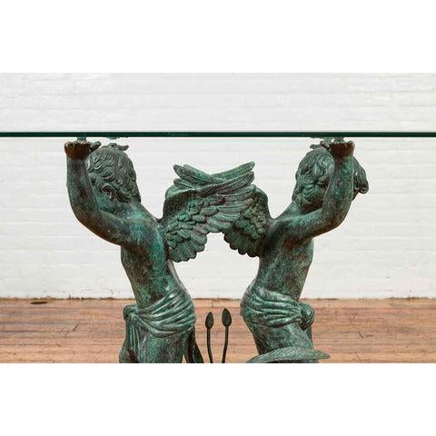 Greco-Roman Style Contemporary Bronze Double Cherub Dining Table Base For Sale - Image 10 of 10