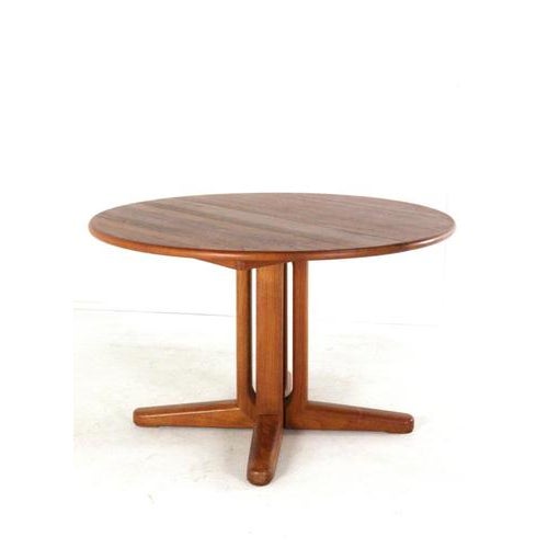 Wood Danish Round Extendable Sindal Dining Table For Sale - Image 7 of 16