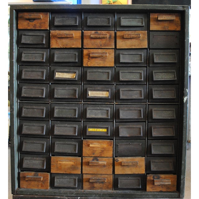Vintage Industrial Metal 50 Drawer Chairish