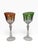 Mid-Century Modern Vintage Mid-Century Bohemian Cut-to-Clear Harlequin Crystal Wine Glasses - Pair For Sale - Image 3 of 7