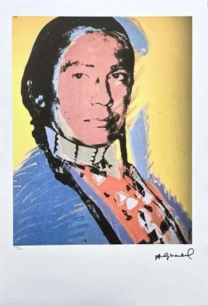 After Andy Warhol, Russell Means Yellow , 1980s, Lithograph