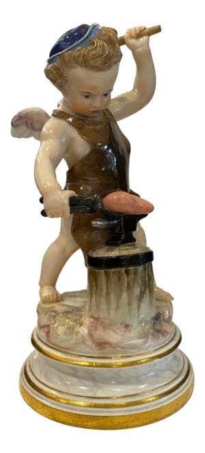 19th Century Meissen Putti Blacksmith