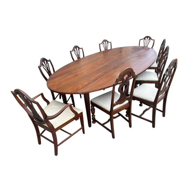 Rare Georgian Solid Mahogany 10’ X 5’ Large Oval Drop Leaf Irish Wake Table, 19th Century For Sale - Image 11 of 12