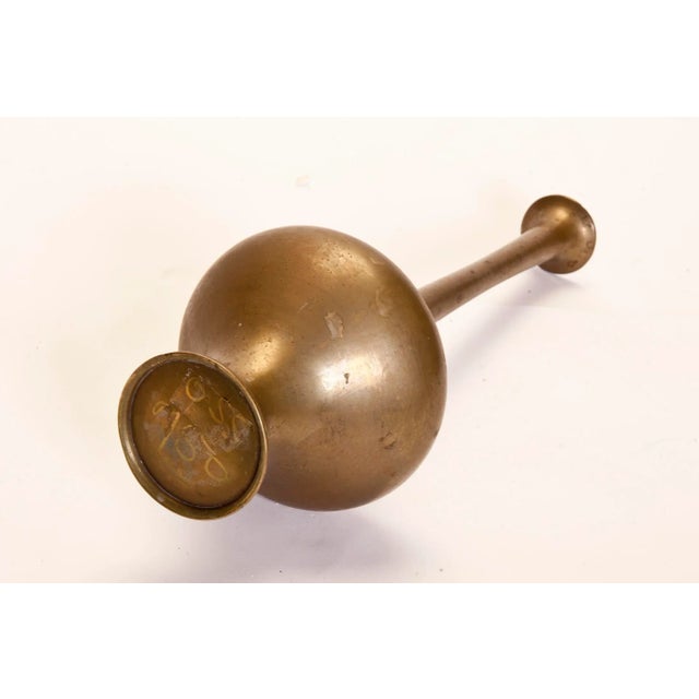 Tall Mid 20th Century Modern Brass Bud Vase For Sale - Image 4 of 6