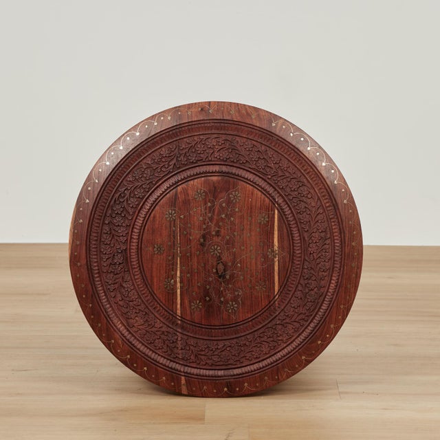 Pair of Antique Anglo Indian Carved and Inlaid Stands For Sale - Image 15 of 16