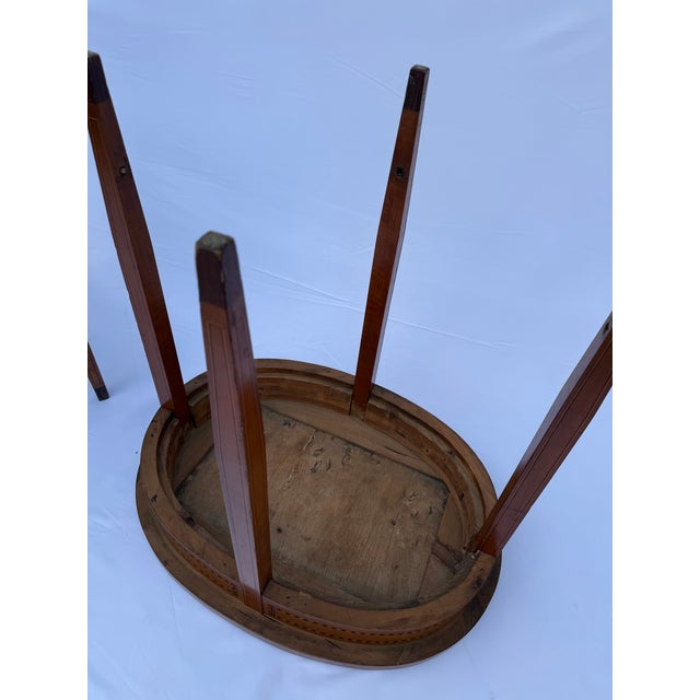 Oval Inlaid Side Table attributed to Bruno Paul, Germany, 1910-1920 For Sale - Image 6 of 11