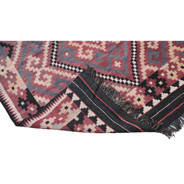 1970s Earthtone Handwoven Vintage Afghan Maimana Kilim For Sale - Image 4 of 8