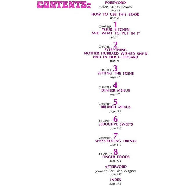"Cosmo Cookery: Gourmet Meals From the First Drink to the Last Kiss" 1971 Brown, Helen Gurley For Sale - Image 4 of 10