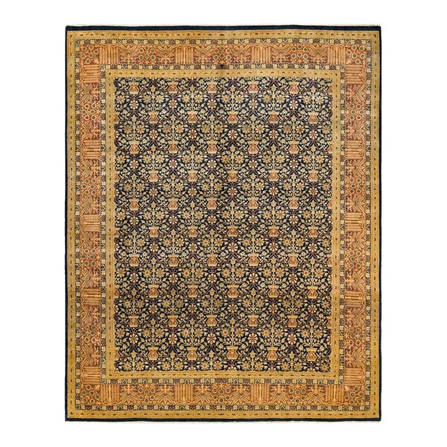 Mogul, One-of-a-Kind Hand-Knotted Area Rug in Blue, 9' 3" x 11' 5" For Sale