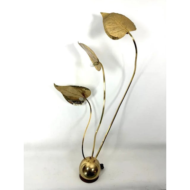 Italian Brass 3-Arm Floor Lamp by Tommaso Barbi, 1970s For Sale - Image 6 of 12