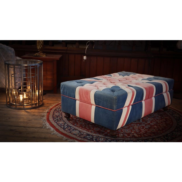 Early 21st Century Westminster Buttoned Ottoman by Timothy Oulton Halo, 2010s For Sale - Image 5 of 16