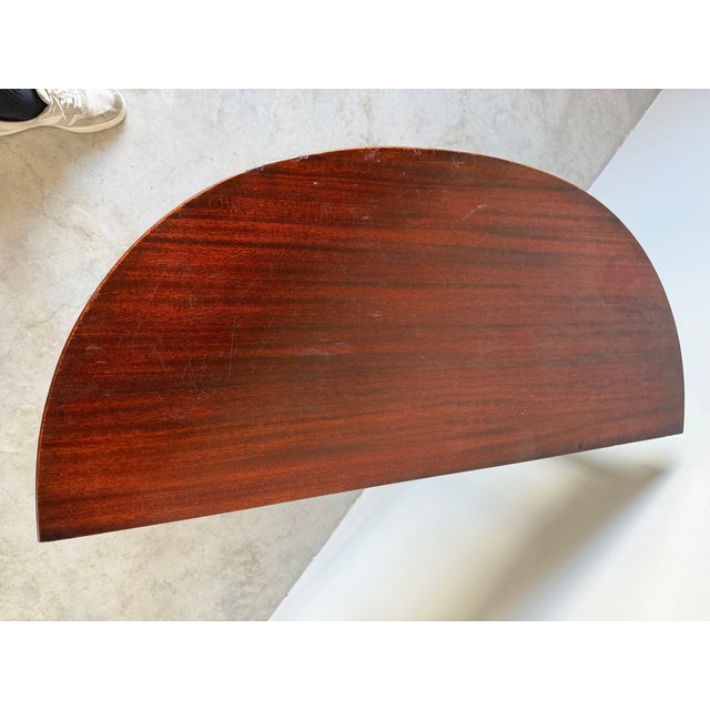 Antique George III Mahogany Demi-Lune Console Table With Drawer For Sale - Image 9 of 13