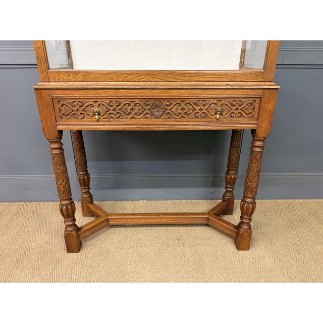 Carved Oak Display Cabinet, 1910 For Sale - Image 14 of 18