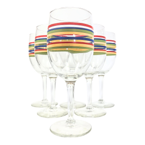 Rainbow Striped Goblets- Set of Six