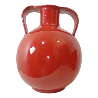 Large Vintage Red Ceramic Vase, Italy, 1950s For Sale