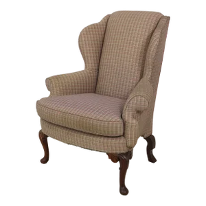 Kindel Queen Anne Mahogany Wing Back Chair