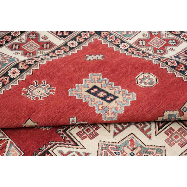 Modern Pasargad Home Tribal Red Wool Area Rug- 8' 1'' X 9' 8'' For Sale - Image 3 of 3