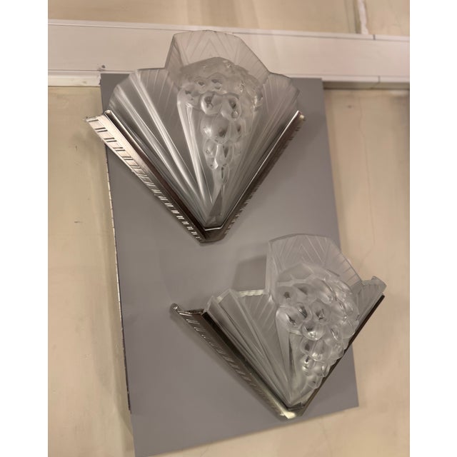 Art Deco Wall Sconces in Nickel-Plated Bronze from Petitot, 1930, Set of 2 For Sale - Image 15 of 18