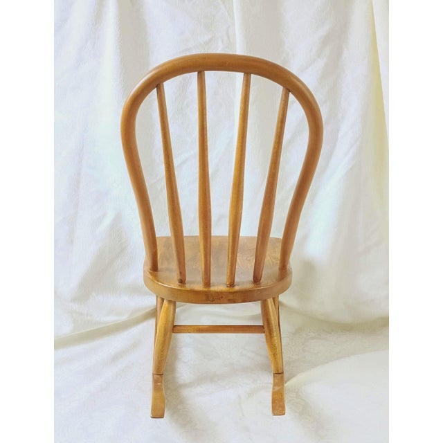 Cabin 1950s Child Wooden Rocking Chair For Sale - Image 3 of 15