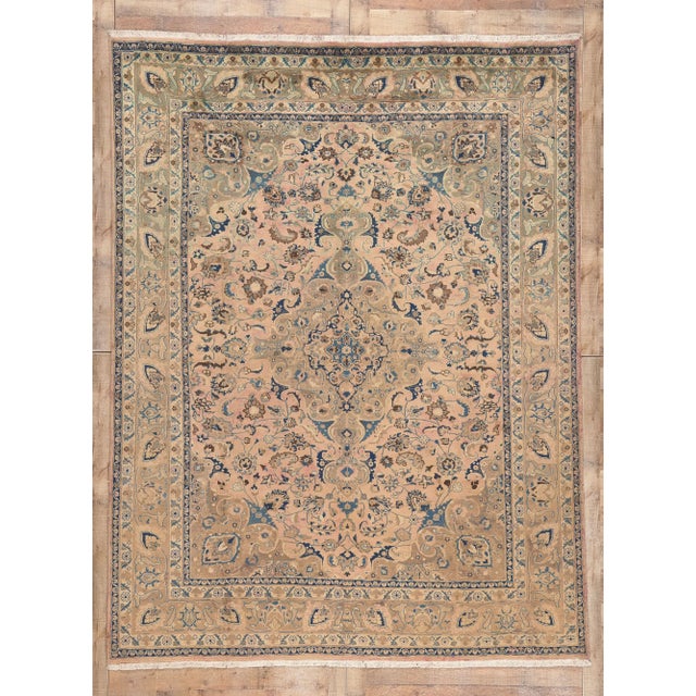 Mid 20th Century Mid 20th Century Vintage Persian Khorassan Rug - 08'01 X 10'07 For Sale - Image 9 of 9