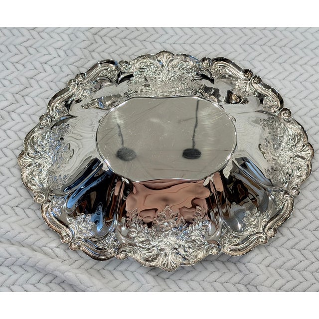Vintage Oneida Ornate Floral Silverplate Centerpiece Bowl For Sale - Image 9 of 10