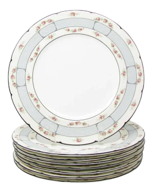 Antique Edwardian Coalport England Dinner Plates for Bailey Banks & Biddle - 8 Pieces