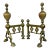 Antique English Cast Brass Andirons With Scrolled Legs For Sale