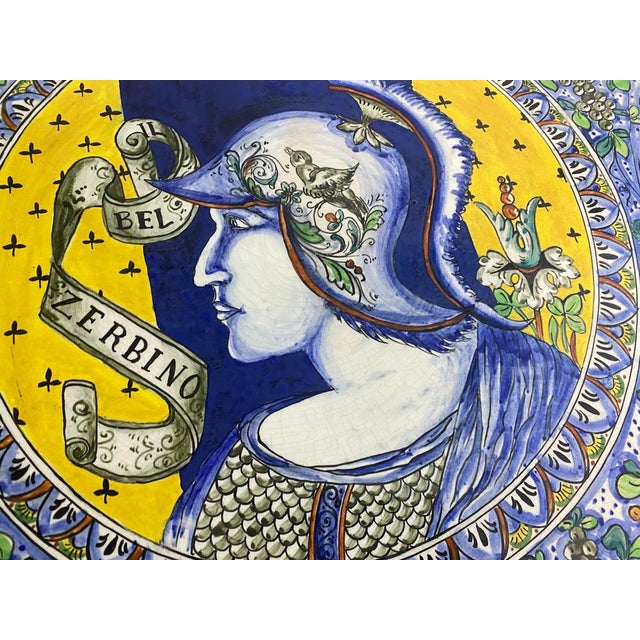 Ceramic Large 20th Century Ceramic Dish in Yellow and Blue from C.Lombardo, Italy, 1960s For Sale - Image 7 of 18