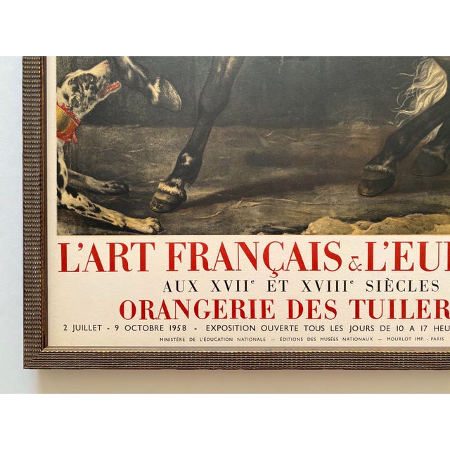 Burnt Umber Jacques Louis David Vintage 1958 Neoclassical Mourlot Lithograph Print Framed Paris Exhibition Poster " Equestrian Portrait " 1781 For Sale - Image 8 of 14