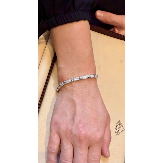 84 Round Diamond 3-4 Each Tennis Bracelet in 14 Karat Gold 7 " Long For Sale - Image 13 of 18