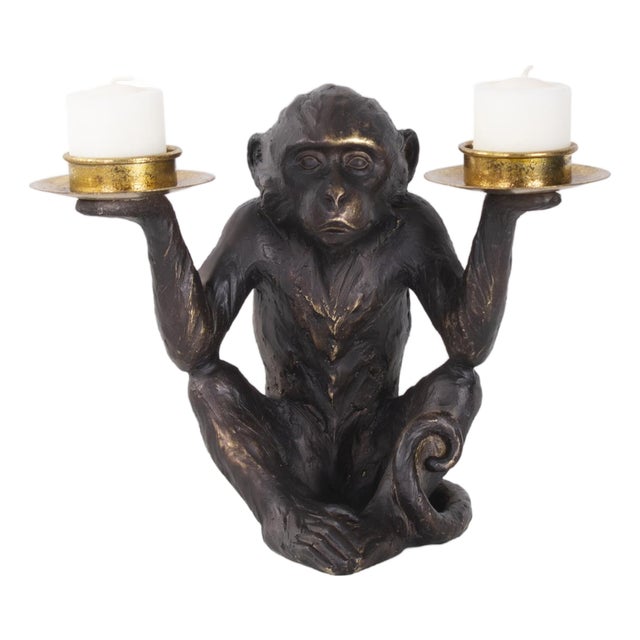 Barkari Monkey Double Tealight Candle Holder For Sale