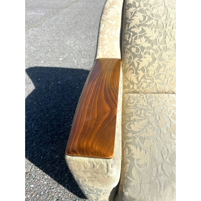 1950s 1950’s Swedish Modern Club Chairs With Wood Armrests on Castors - a Pair For Sale - Image 5 of 12