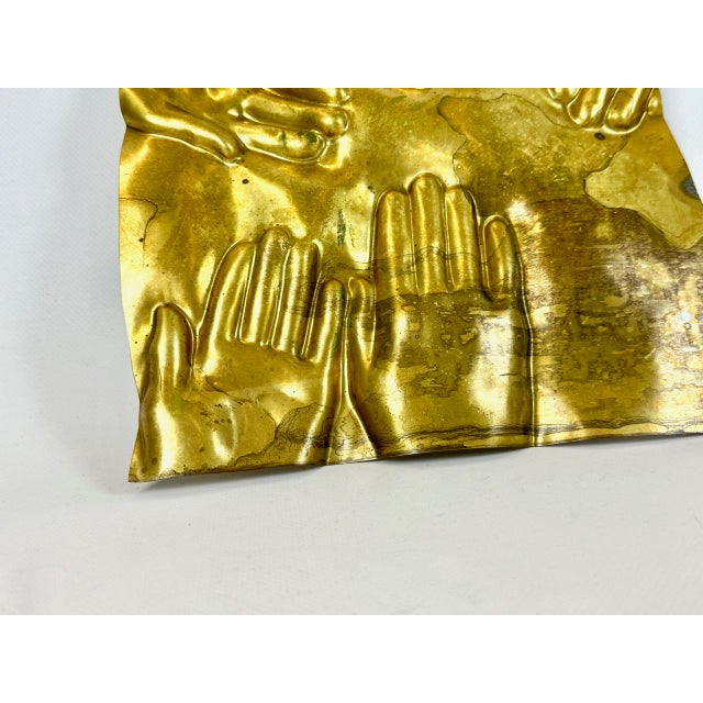 Brass Piura Wall Plaque or Relief attributed to Barbro Bäckström, 1978 For Sale - Image 4 of 11
