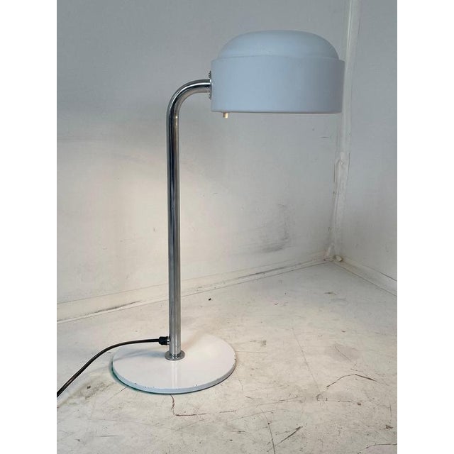 White Vintage Desk Lamp with Mirrored Inside from Falkenbergs Belysning, Sweden, 1970s For Sale - Image 8 of 9