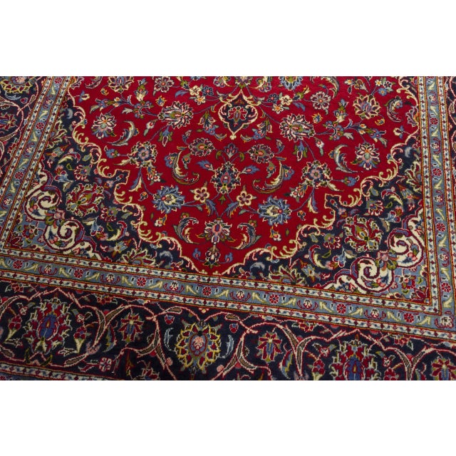 Textile Hand-Knotted Mashhad Rug with Medallion and Floral Decor For Sale - Image 7 of 13