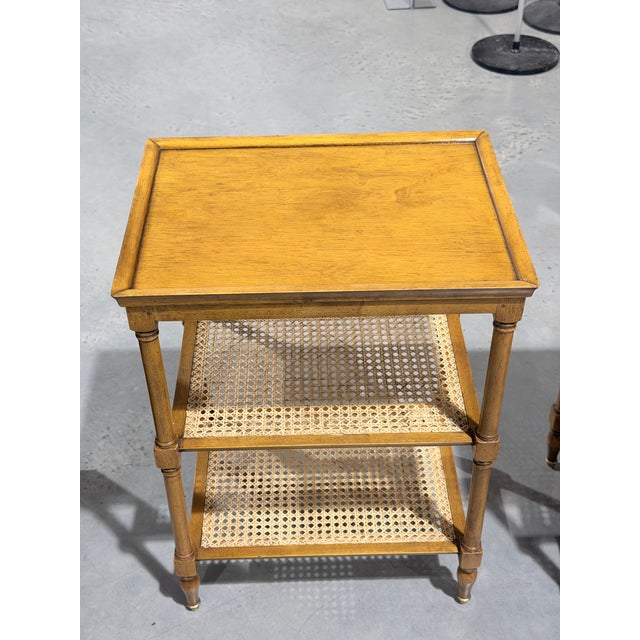 Late 20th Century Late 20th Century French Provincial Pierre Deux Cane Shelf Tables For Sale - Image 5 of 10