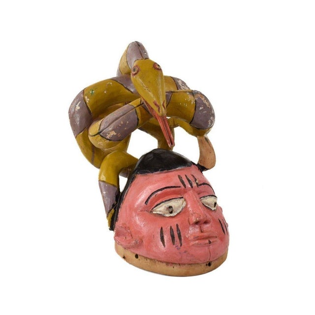 Early 20th Century Yoruba Gelede Mask with Snake Nigeria For Sale In Denver - Image 6 of 8
