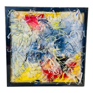 Vintage Acrylic Shadow Box on Lucite For Sale