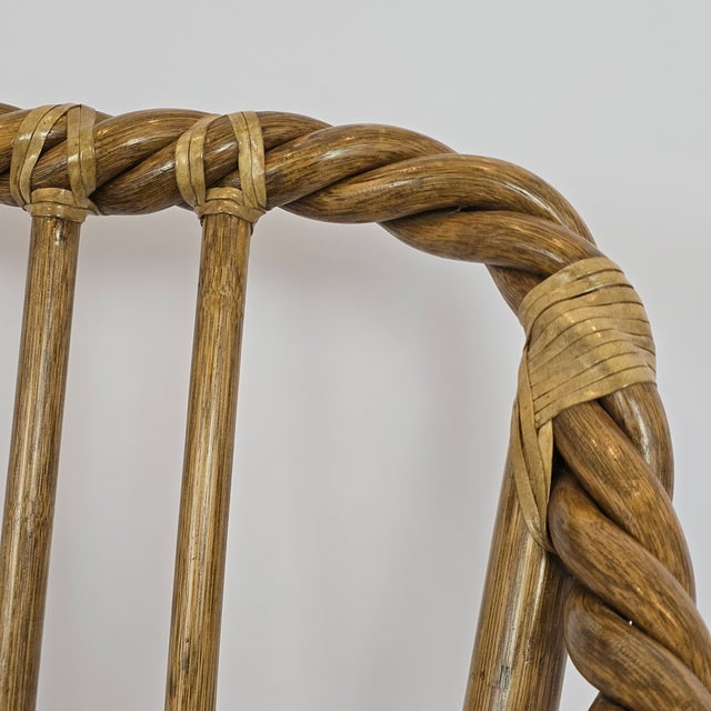 1980s Coastal/Boho/Organic Modern "McGuire Furniture Co." Twisted Rattan Lounge Chair For Sale In Phoenix - Image 6 of 11