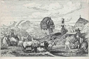 After Charles Coleman, The Landscape of Roman Countryside, Original Etching, 1992
