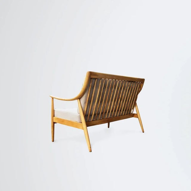 Beige 2-Seater Sofa attributed to Peter Hvidt and Orla Mølgaard-Nielsen for France & Søn / France & Daverkosen, 1950s For Sale - Image 8 of 9