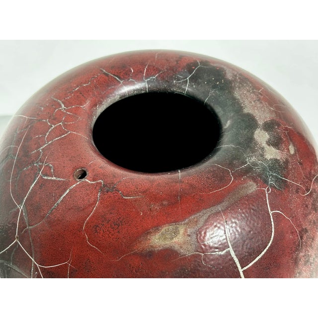1980s Studio Ceramic Vase in Spherical Shape by Uwe Schellbach, Germany, 1980s For Sale - Image 5 of 18