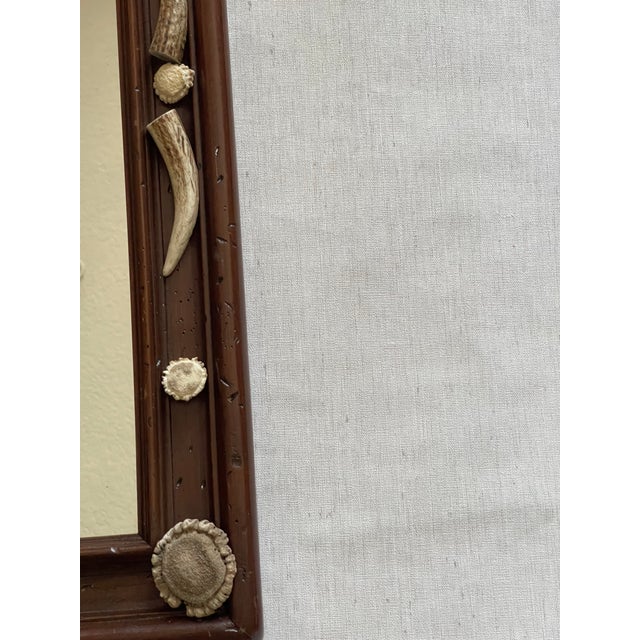 Gorgeous Black Forest Antique Mirror With Antlers and Birrows For Sale In Miami - Image 6 of 7