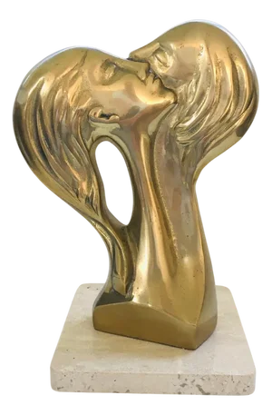 Brass Intertwined Male & Female Statue, 1970s